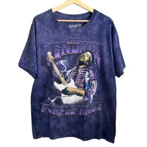 Liquid Blue Jimi Hendrix Tie Dye Band Tshirt Purple Size‎ Large Concert Groovy